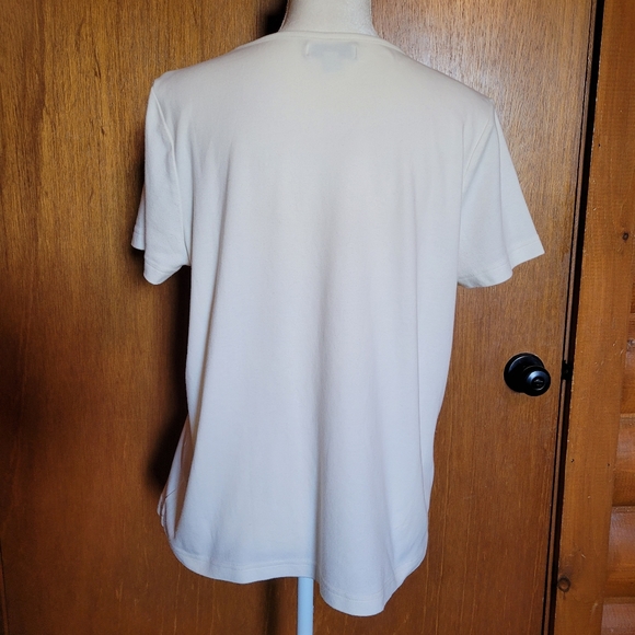 Rebecca Malone Women's Embellished Short Sleeve Top Sz L - Picture 3 of 6